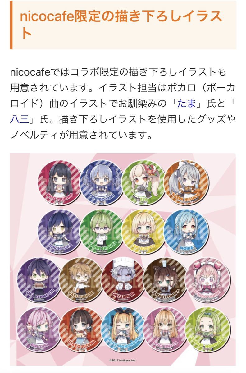 にじさんじ×nicocafe 2018 缶バッジ 剣持刀也 2個セット(コミック 