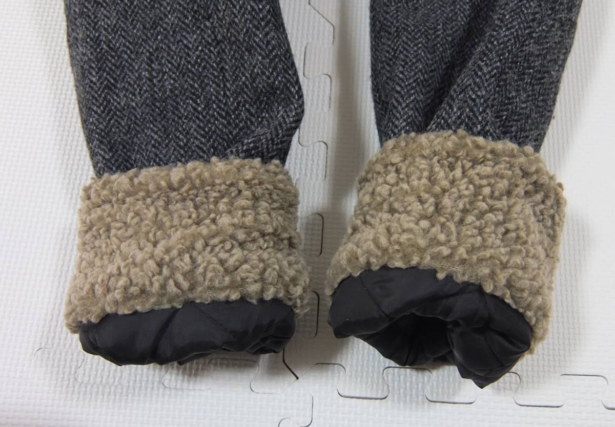 SIMPLICITE PLUS × ハリスツイード 裏ボア ウールジャケット グレー 42