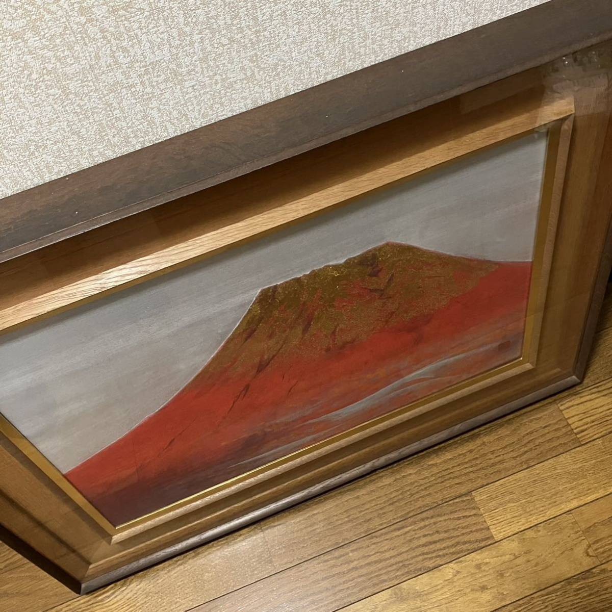 佐藤勝彦 絵画 赤富士 日本画 富士山 額入り 希少？(日本画)｜売買され