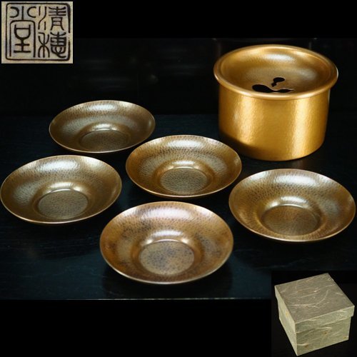 北越堂(ホクエツドウ) 玉川堂 湯沸し・茶筒・建水・茶托 鎚起銅器茶器
