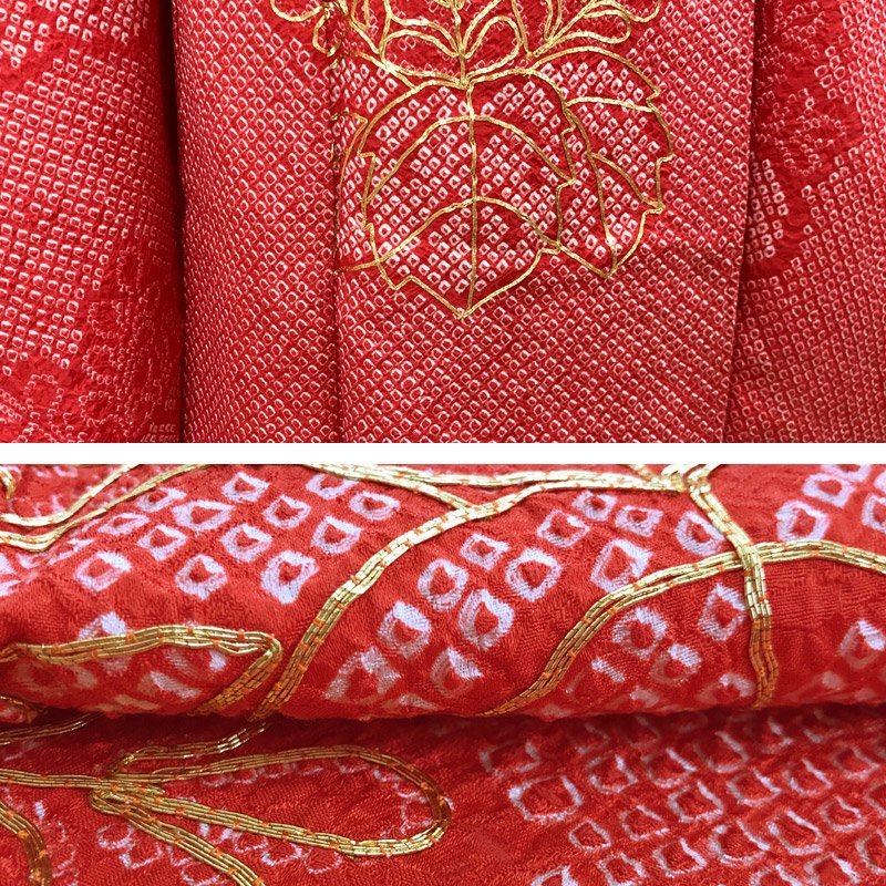 603ag6お小物セット□七五三 七歳 女児 着物&袋帯&長襦袢 薄ピンク