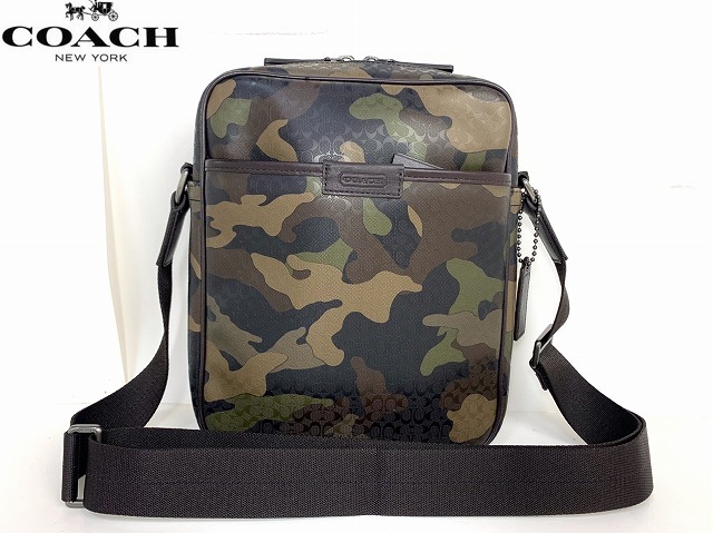 美品★送料無料★ コーチ メンズ COACH カモフラージュ ショルダーバッグ カメラバッグ