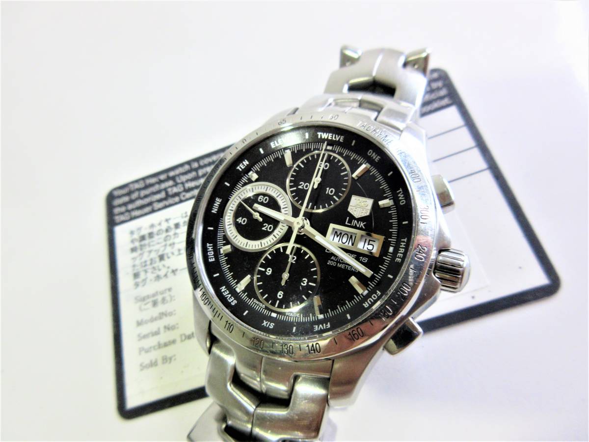 TAG HEUER LINK デイト ブラック文字盤 メンズ 不動 ジャンク 【3000 