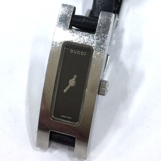 日本クーポン グッチ 腕時計 3900L スクエア 黒文字盤 シルバー金具