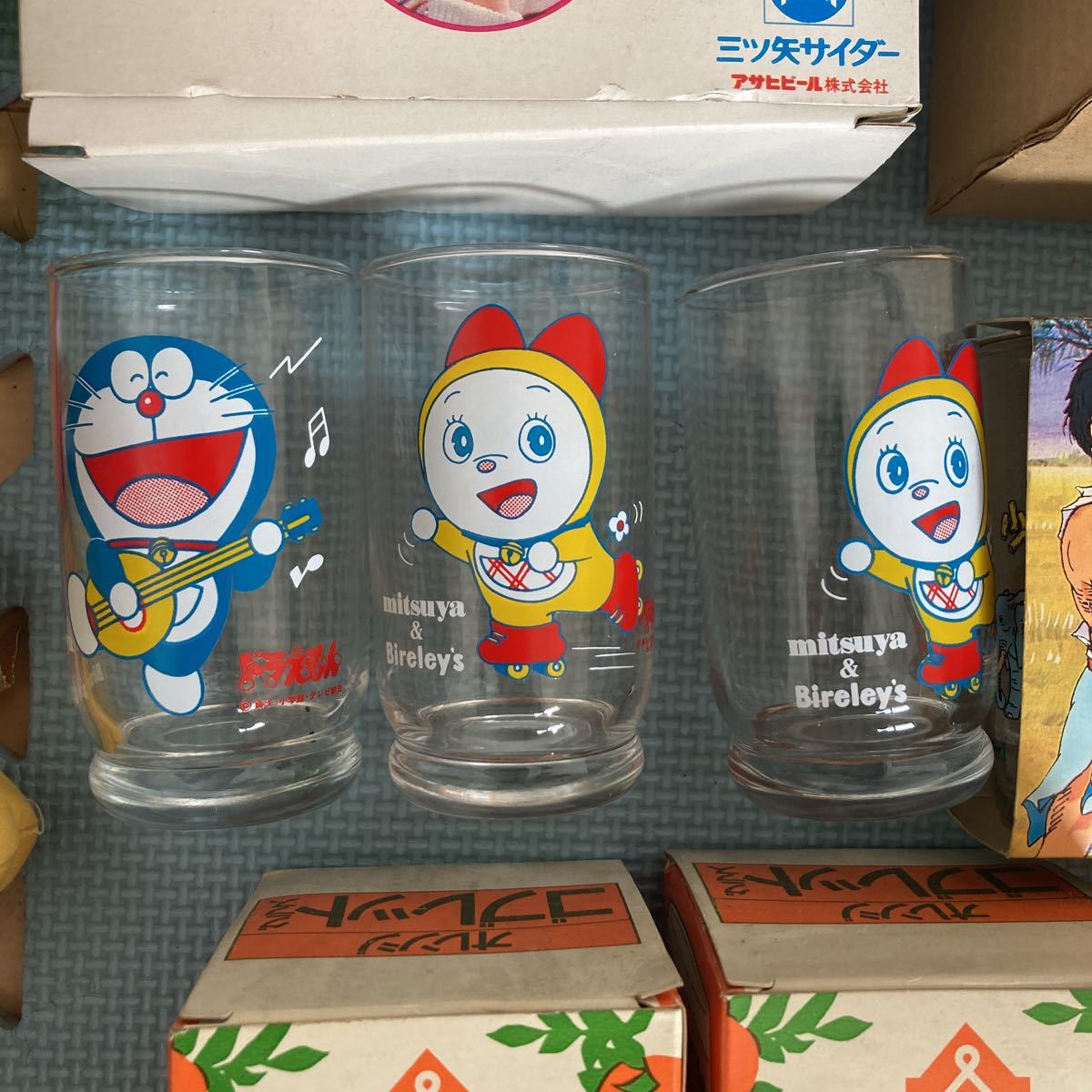 当時物 三ツ矢サイダー ノベルティ グラス まとめ売り34点セット/忍者 