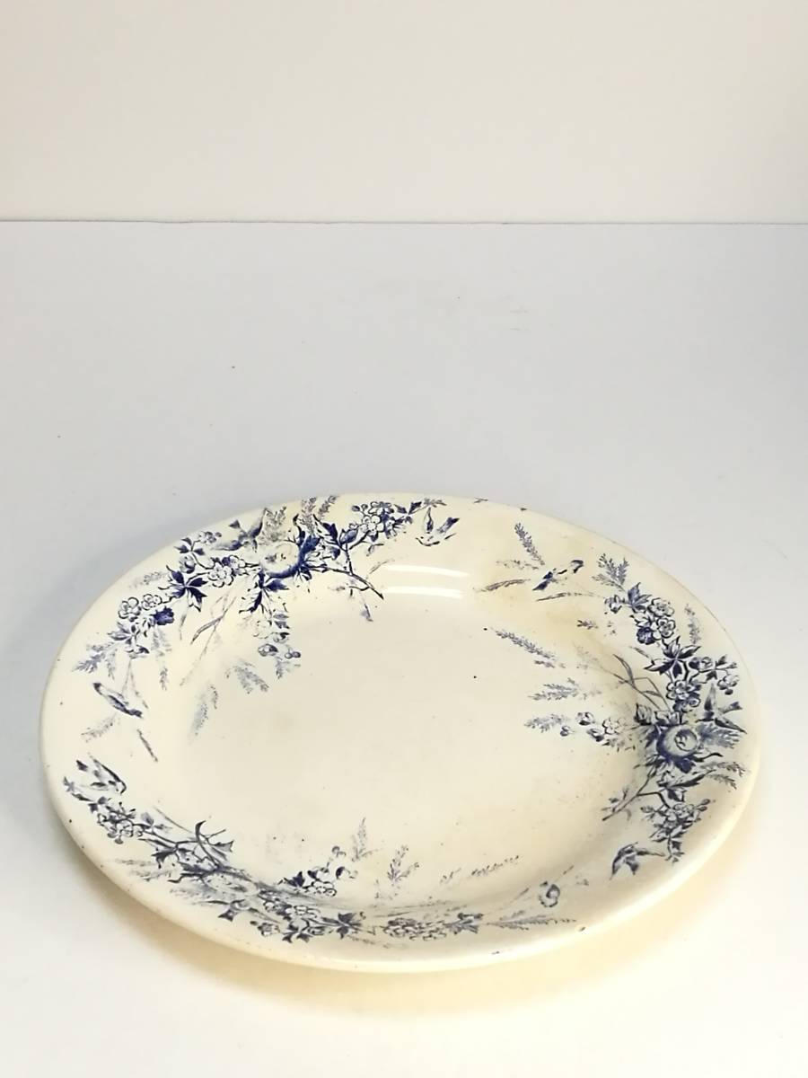 ＊希少＊ 大皿 Creil et Montereau LINOTTE リノット フランス アンティーク クレイユモントロー LINOTTE ラウンドプレート