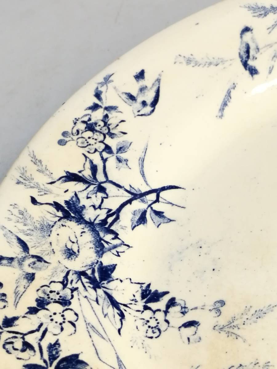 フランス アンティーク クレイユモントロー LINOTTE ラウンドプレート