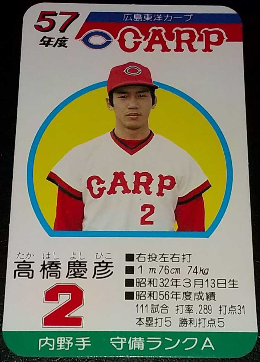 タカラプロ野球カードゲーム昭和57年度広島東洋カープ 高橋慶彦