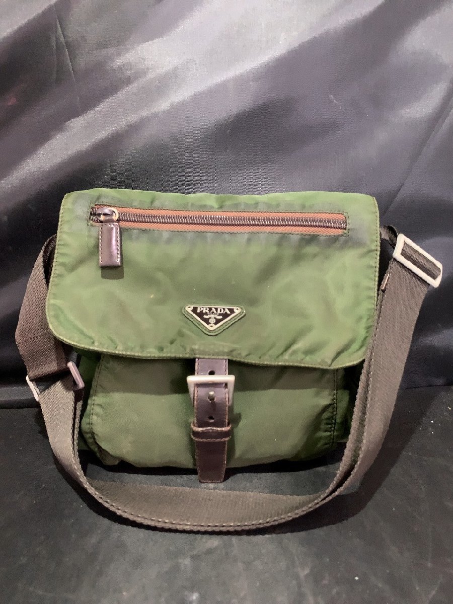 ♪【PRADA プラダ サコッシュ ショルダー バッグ レザー×ナイロン 