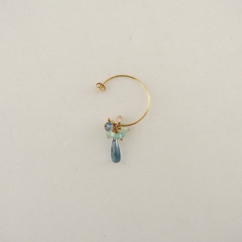 □Sweet Pea スイートピー *片耳ピアス*フープ天然石アクセサリー