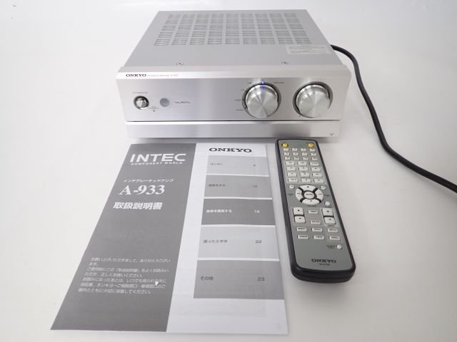 ONKYO プリメインアンプ A-933 本体 リモコン 取扱説明書 japanese