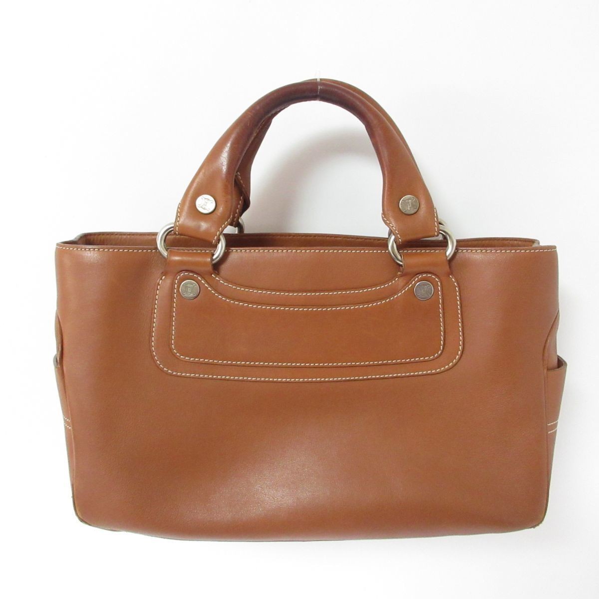 期間限定特化！ CELINE 肌寒く ダークブラウン レザー ハンドバッグ