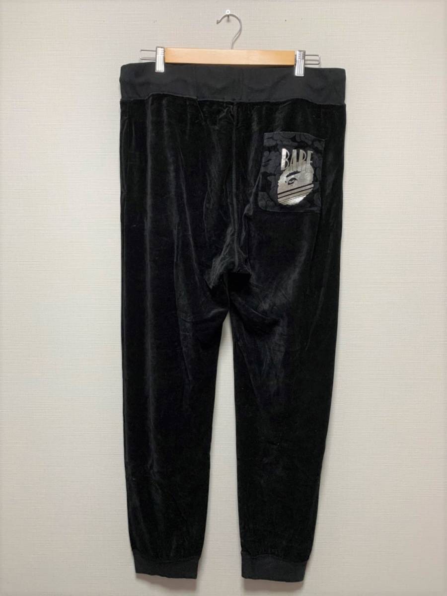 A BATHING APE] シャーク ベルベットイージーパンツ XXL ベロア