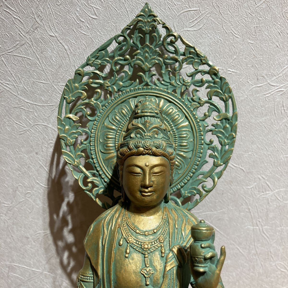 松久 宗琳 瑠璃観音 高さ 約36㎝ 幅 約14㎝ 銅製 仏像 ブロンズ像 観 
