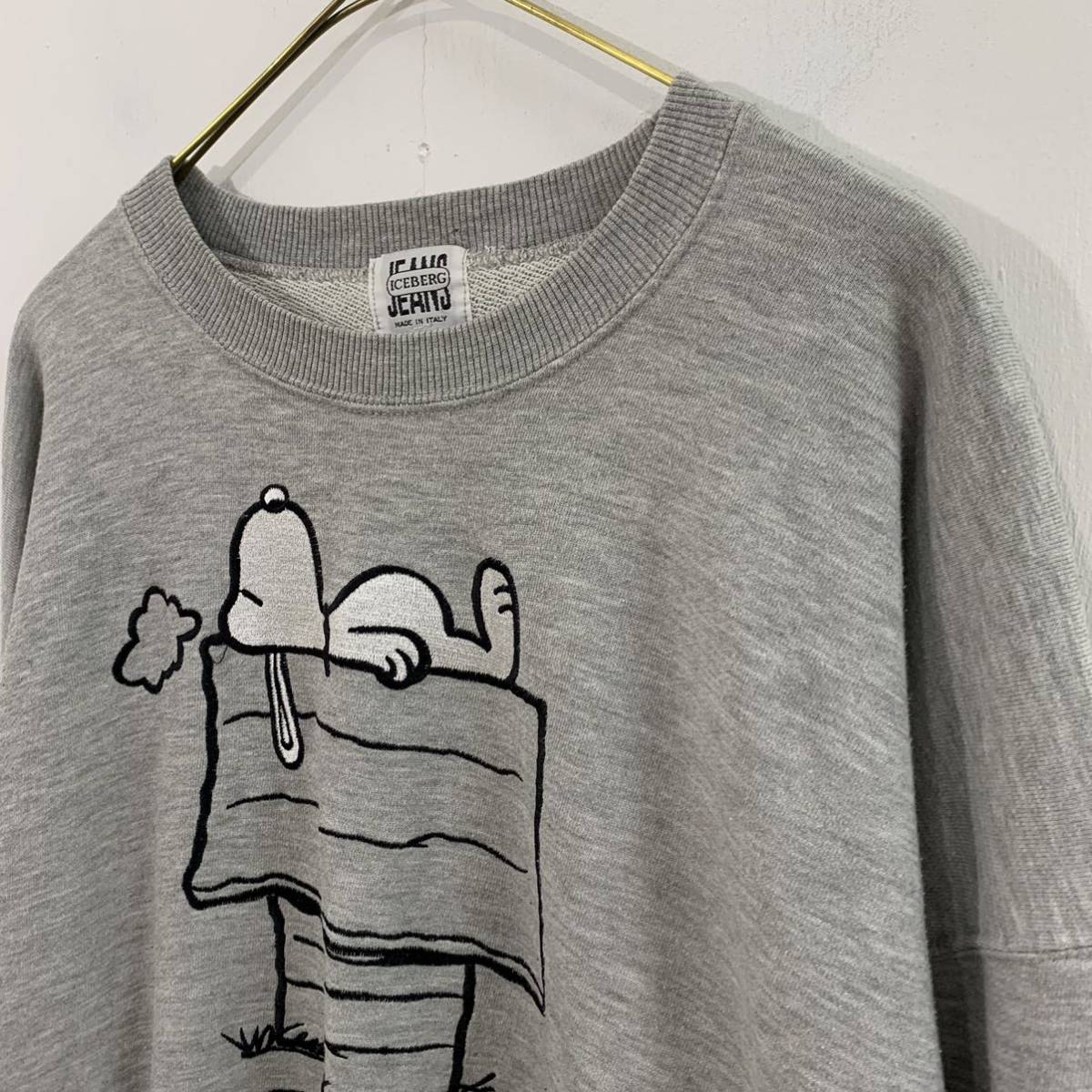 ICEBERG × PEANUTS イタリア製 スウェットトレーナー 刺繍ロゴ 長袖 