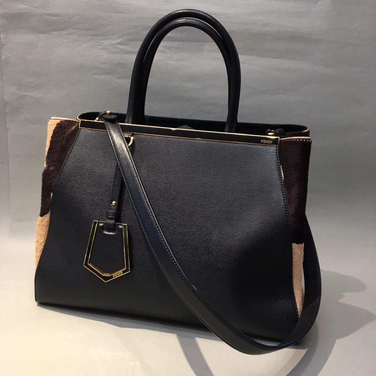 質マルタカ FENDI フェンディ 2 JOURS トゥージュール カーフ×ハラコ 