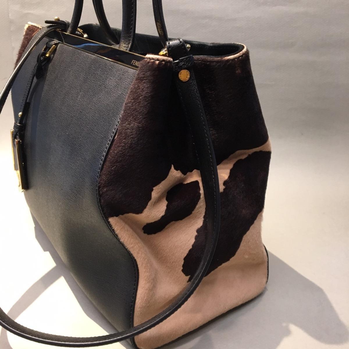 質マルタカ FENDI フェンディ 2 JOURS トゥージュール カーフ×ハラコ 