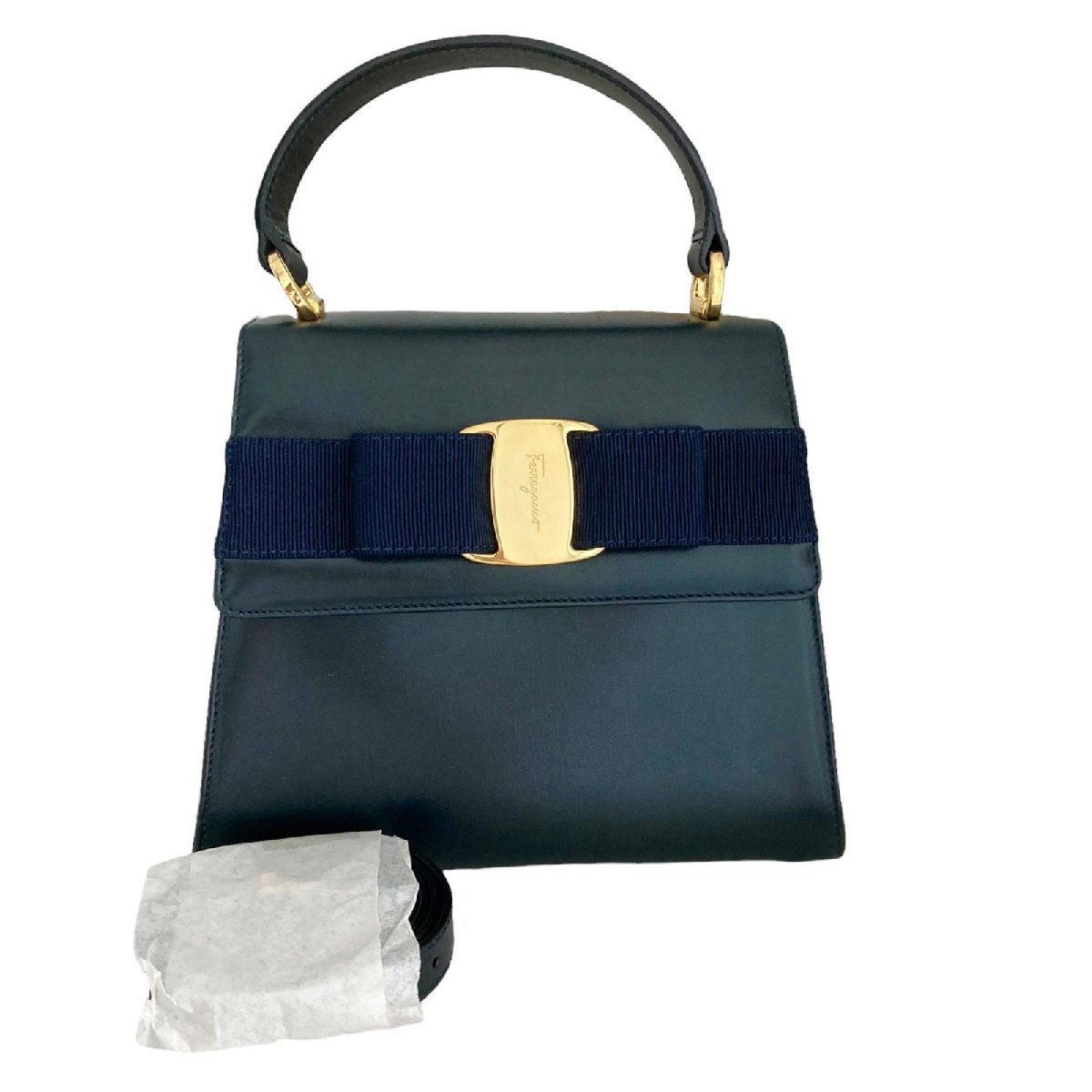 Salvatore Ferragamo フェラガモ ヴァラ ゴールド金具 レザー 