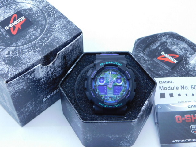 低価，爆買い 田0424 G-SHOCK PROTECTION カシオ CASIO GA-100BL 迷彩 腕時計(その他)｜売買されたオークション情報、yahooの商品情報をアーカイブ公開 - オークファン G-SHOCK