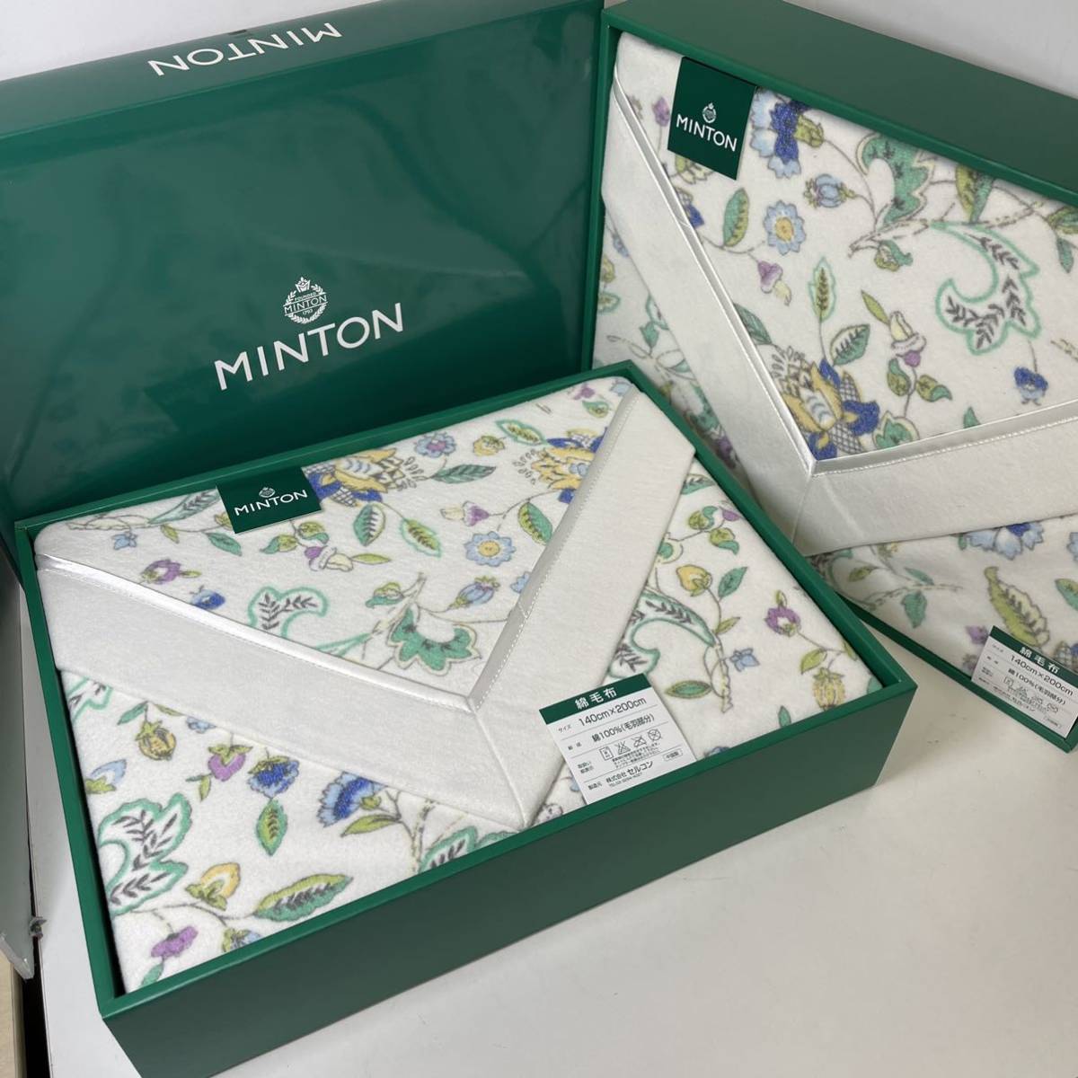 未使用 MINTON ミントン 綿毛布 2枚セット 140×200cm シングル ギフト