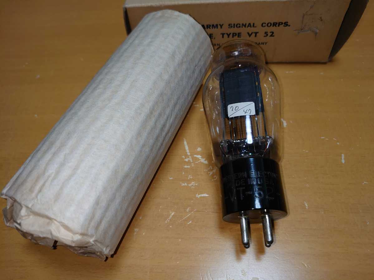 western electric-VT-52-直熱三極管刻印初期型ゲッター台中古です