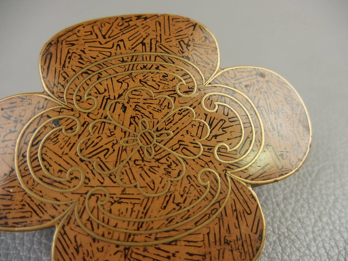 蒔絵 梨地横木瓜形香合 dn087shl 骨董・茶道具☆古い 茶道具 梨地に菊蒔絵
