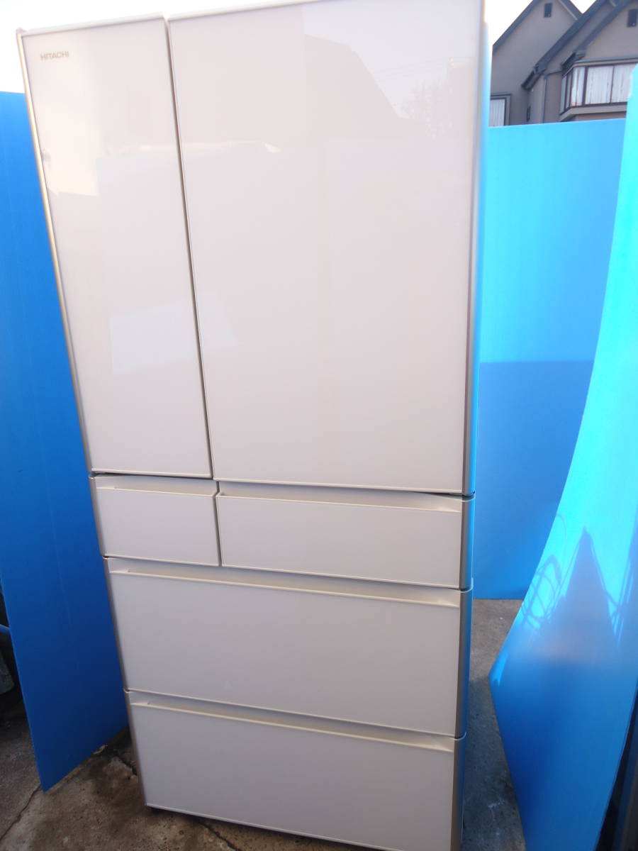 ☆美品☆日立 670L 6ドア 冷凍冷蔵庫 R－XG6700H ガラス