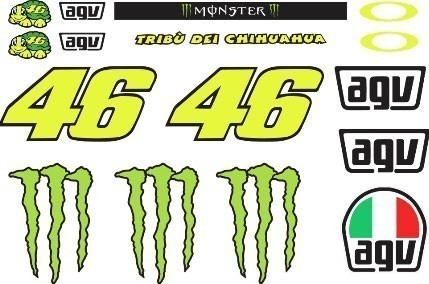 得価，限定SALE 高品質 バレンティーノ ロッシ ヘルメット バイザーステッカー フルセット MONSTER MotoGP モンスター863(ステッカー、デカール)｜売買されたオークション情報、yahooの商品情報をアーカイブ公開 ステッカー、デカール