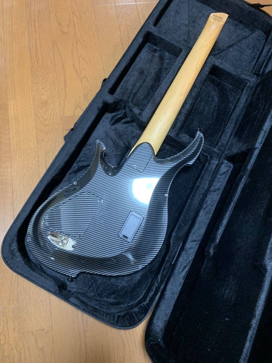 即決!美品!KOLOSS GUITARS X7 7弦 ヘッドレス Pearl White×Carbon 