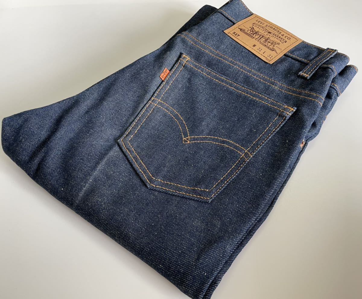 ほぼデッド!! 希少!! 90s USA製 Levi's リーバイス 517 インディゴ デニムパンツ w 31 オリジナル ヴィンテージ リジッド MADE IN USA #02 90s USA製 リーバイス 1年の成果90年代のリーバイスをデッドストックから1年間穿き続けたら想像以上にカッコよくなったwwリーバイス505&frasl;USA製&frasl;ハルキのデニム日記 Black デッドストックの通販