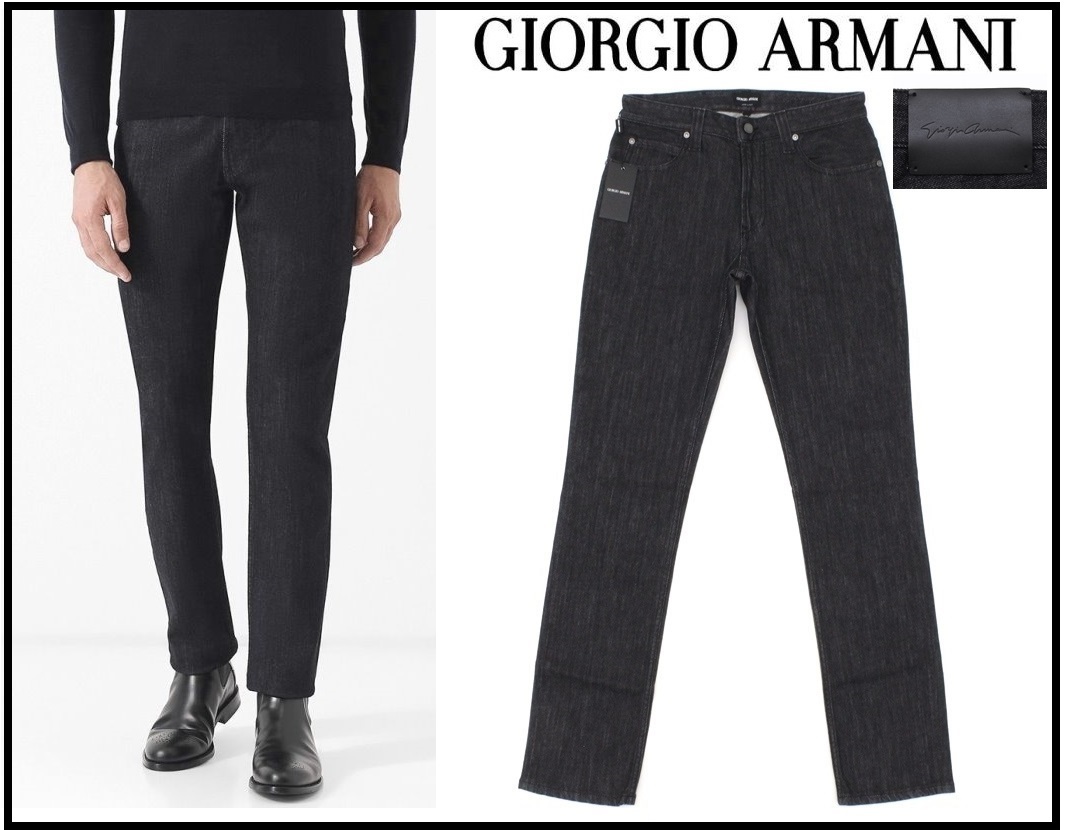 13万新品◇36◇GIORGIOアルマーニ ブラックストレッチデニムジーンズ1