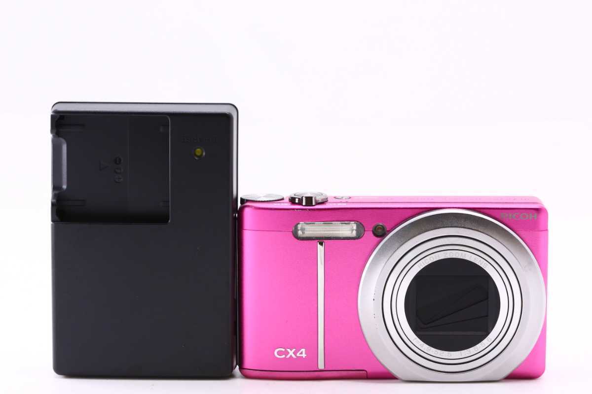 カメラ 希少✨RICOH CX4 ピンク デジタルカメラ コンデジ バッテリー