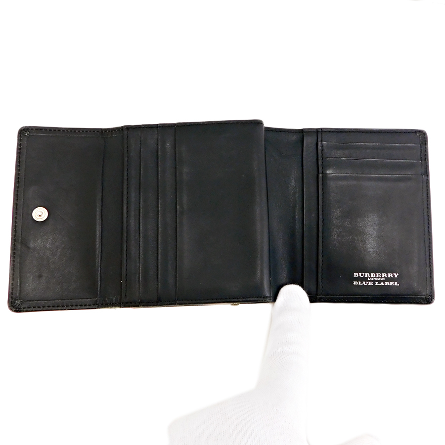 極美品 BURBERRY バーバリー 折り財布 ナイロン×レザー
