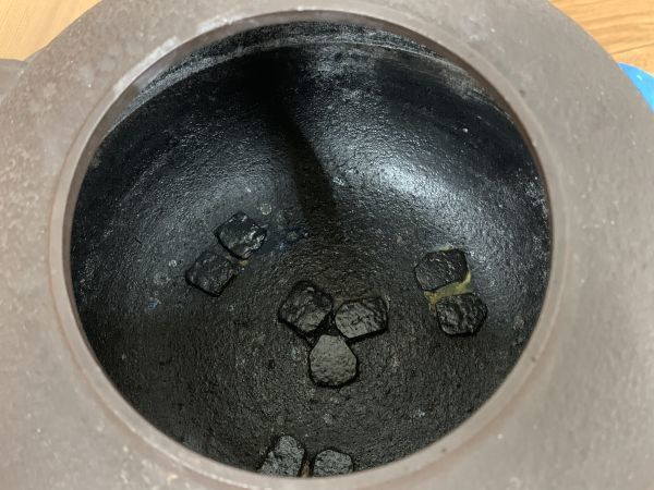 釜師 畠春斎 唐銅 共箱 茶釜 真形釜添 鋳師 金森