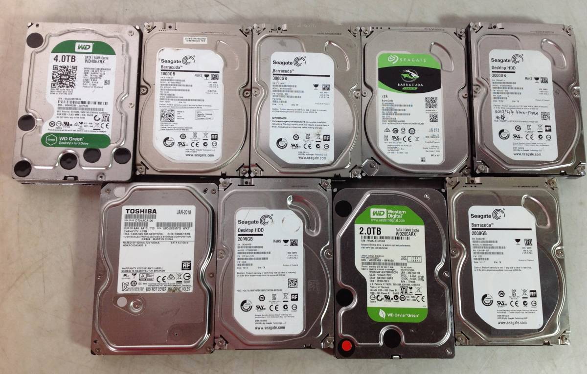 HDD ハードディスク WD・Seagate・東芝 4.0TB・1.0TB他 ９点まとめ ※ジャンク品