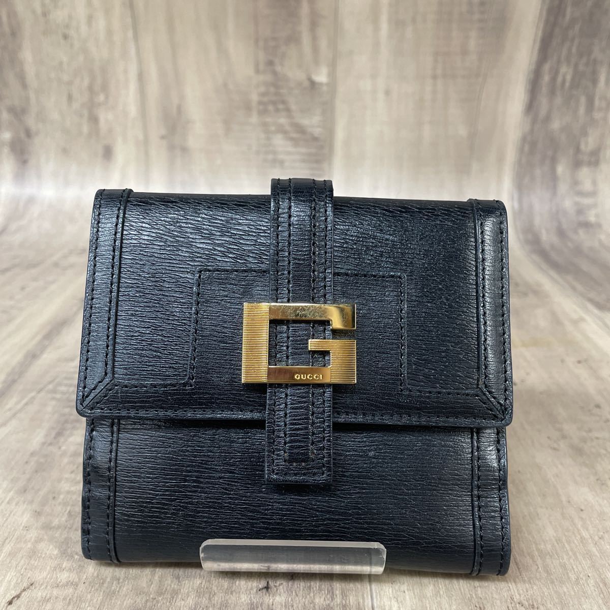箱付 GUCCI グッチ レザー 折り財布 Wホック ブラック 【公式通販】