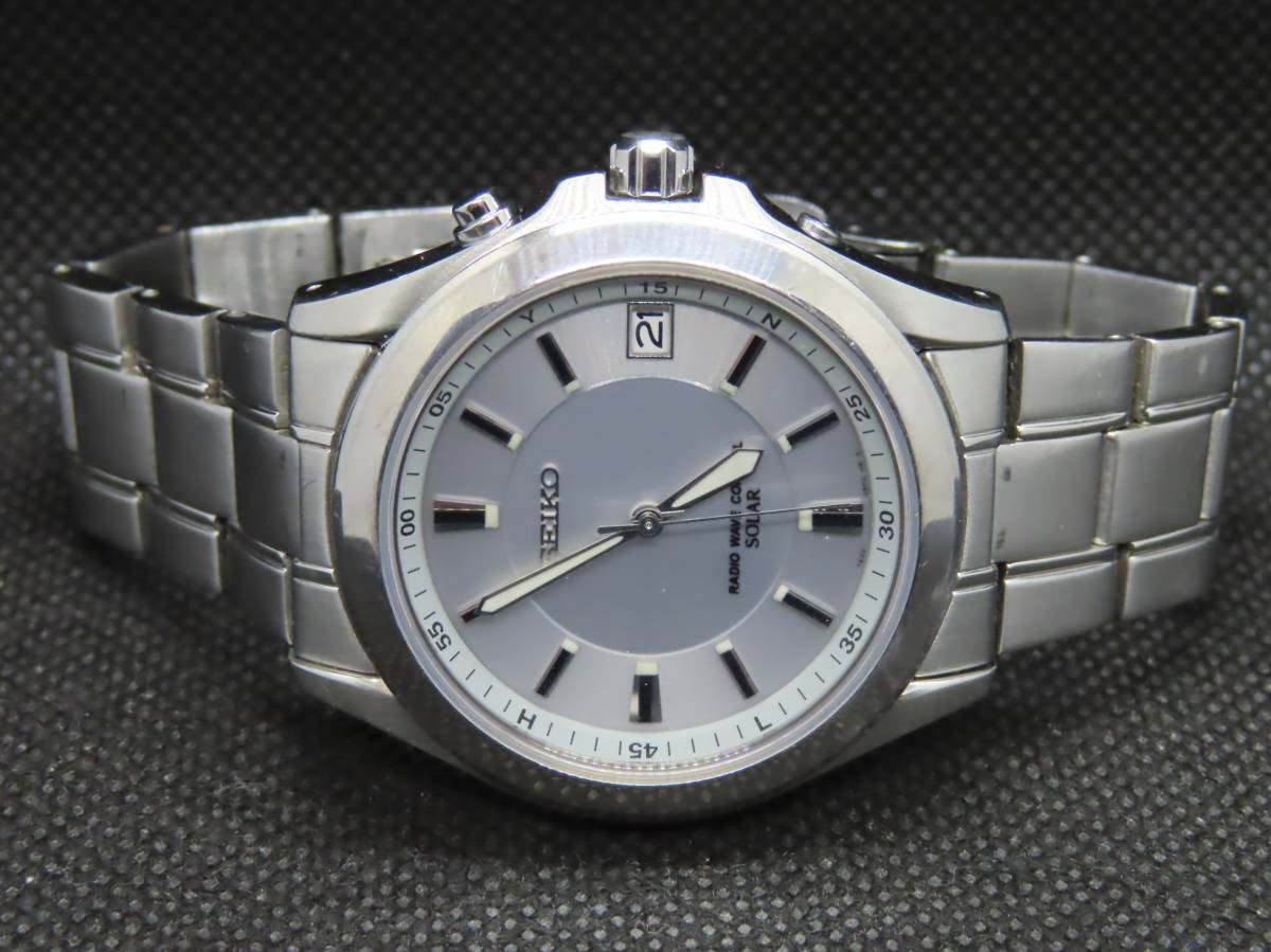 1円～【良品】SEIKO/セイコー SPIRIT/スピリット ソーラー電波時計 