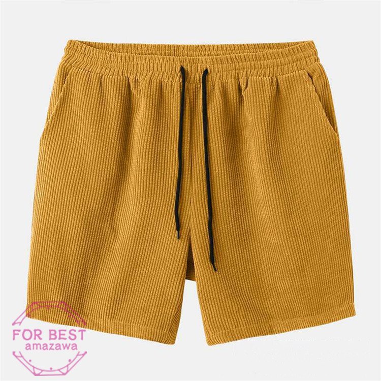 ハーフパンツ コーデュロイ 大きいサイズ 開襟シャツ 無地 上下セット メンズ セットアップ ジャージ 夏 半袖シャツ ハーフパン_9