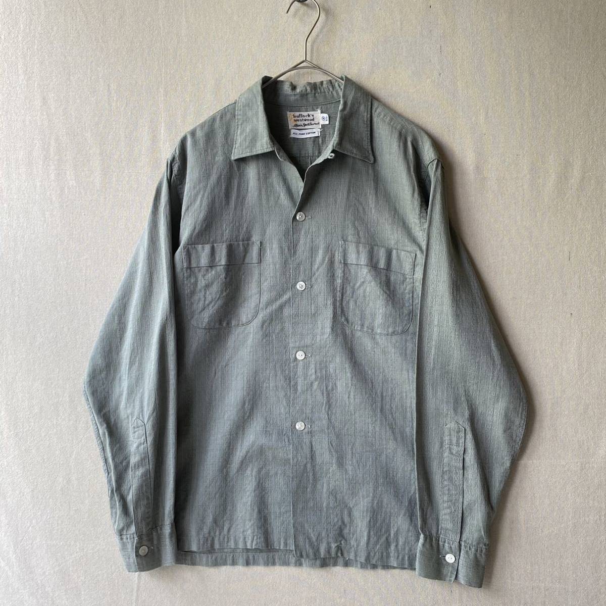 50s 60s レーヨン シャツ vintage usa 50s 60s USA vintage ボックス シャツ / M コットン 織柄 オープン