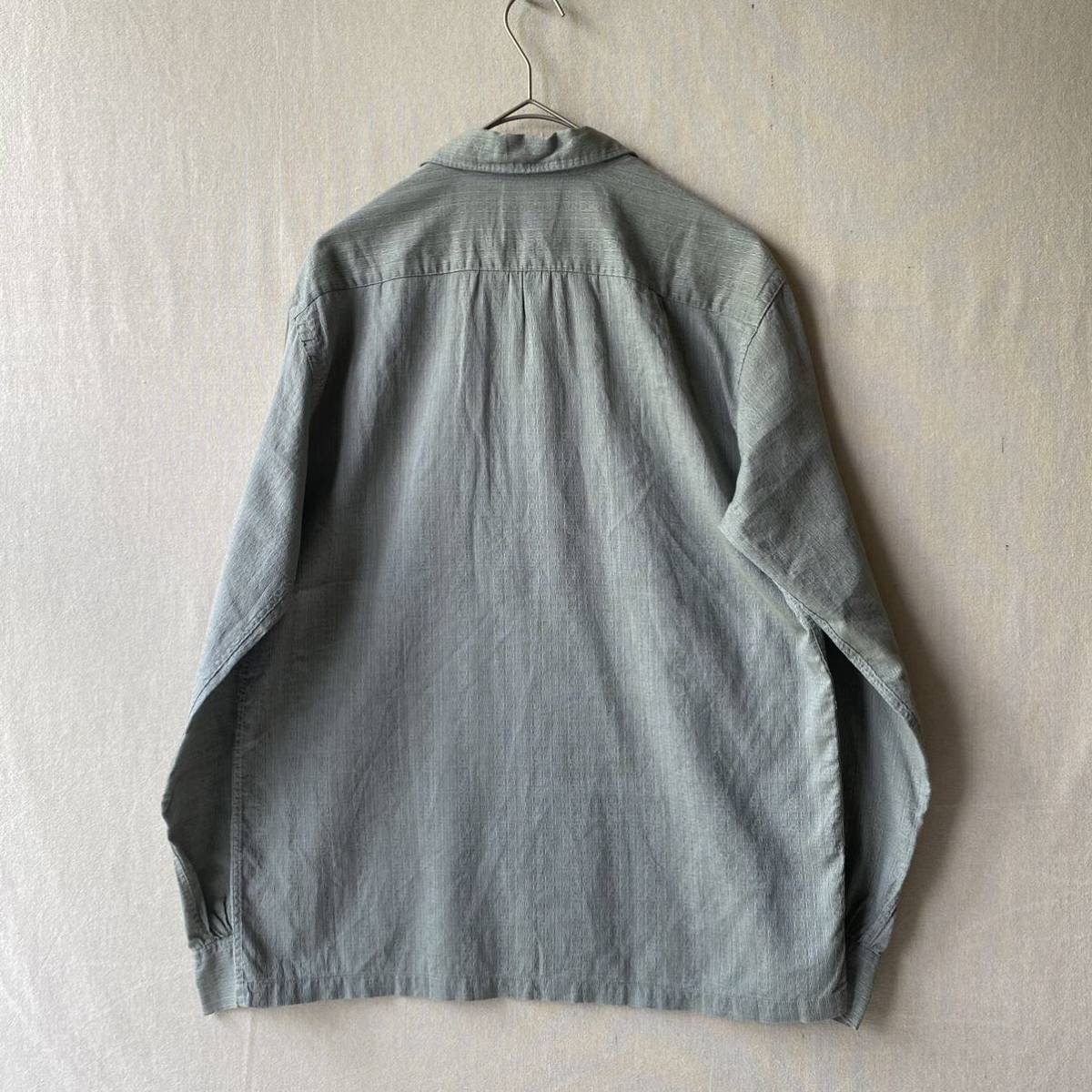 50s 60s USA vintage ボックス シャツ / M コットン 織柄 オープン