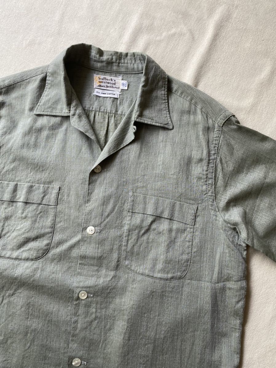 50s 60s USA vintage ボックス シャツ / M コットン 織柄 オープン