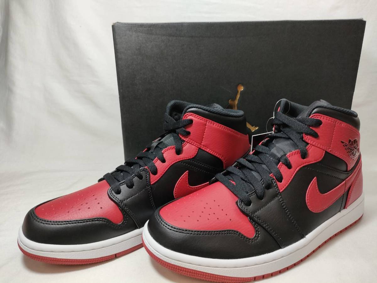 □未使用 NIKE AIR JORDAN 1 MID BRED 554724-074 US9.5 27.5cm ナイキ 