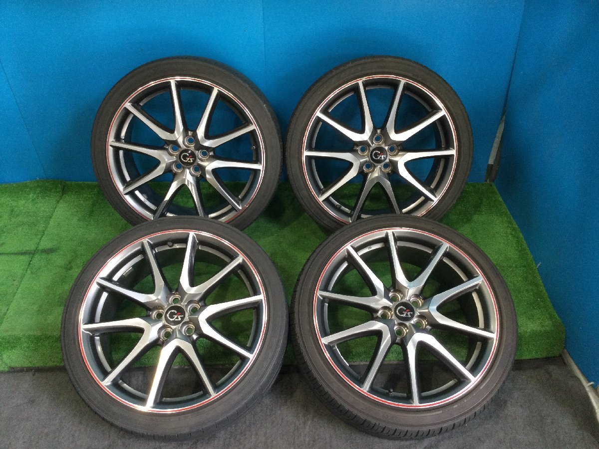 プリウス G's 純正 アルミホイール(18インチ 7.5J +50 5穴 PCD100)タイヤ(ヨコハマ エコス 215/40R18 2015年3本 2017年1本 緩衝材程度) 4本