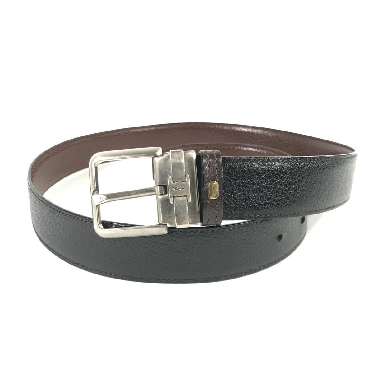 【フェラガモ】本物 Ferragamo ベルト ヴァラバックル 全長92cm 幅3cm 本革 レザー メンズ レディース イタリア製 サイズ調整可 送料520円