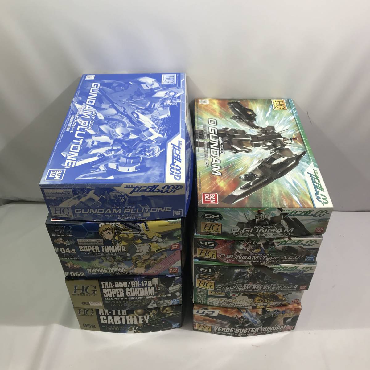 【プラモデル】 ガンプラ HG HGUC ダブルオーガンダム セブンソード ガンダムプルトーネ 他 10点セット 中古品
