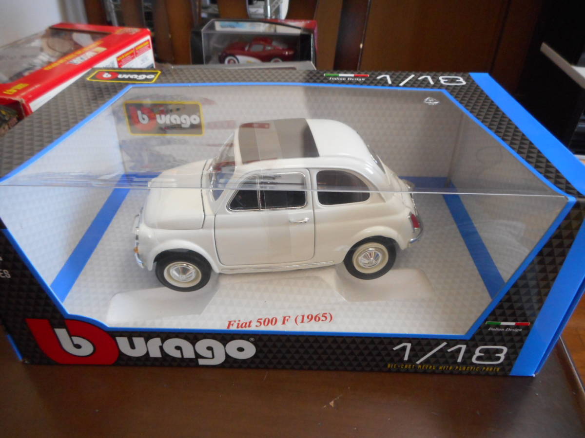1/18 ブラーゴ フィアット 500 F 1965 ホワイト Burago Fiat 500 F White☆