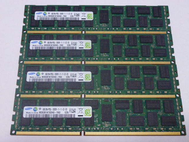 お得，人気SALE メモリ サーバーパソコン用 低電圧 1.35V Samsung PC3L-12800R DDR3L-1600R ECC Registered 8GBx4枚 合計32GB 起動確認済み ②(8GB)｜売買されたオークション情報、yahooの商品情報をアーカイブ公開 - オークファ DIMM