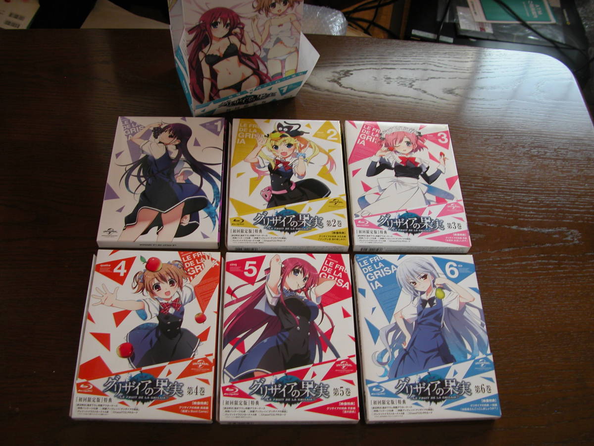 ◆【美品　再生良好！ ブルーレイセット】 グリザイアの果実　楽園　迷宮　計12巻　/ ２BOX付 / Blu-ray / BOX付 / 小冊子等有 ◆