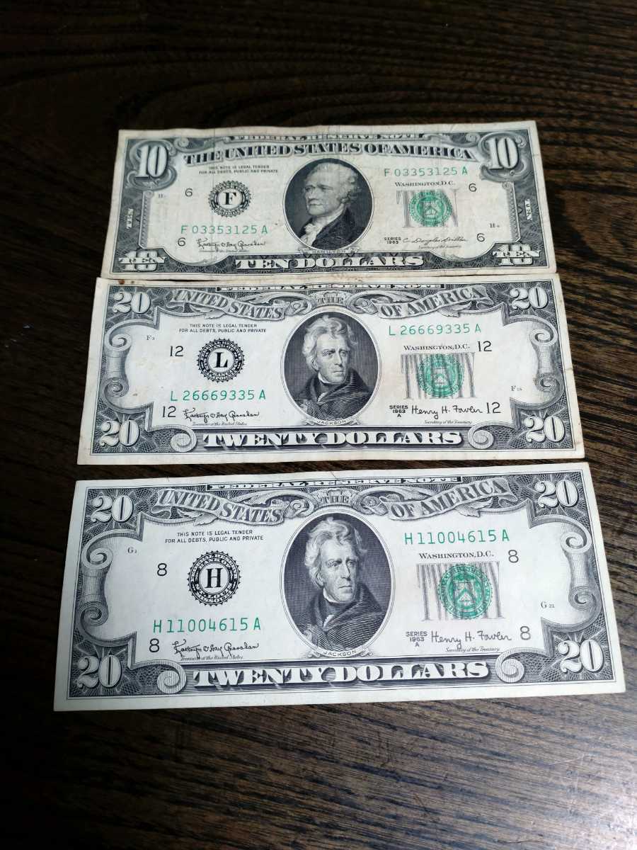 アメリカドル札 20ドル札 10ドル札 計50ドル アメリカ20ドル 古