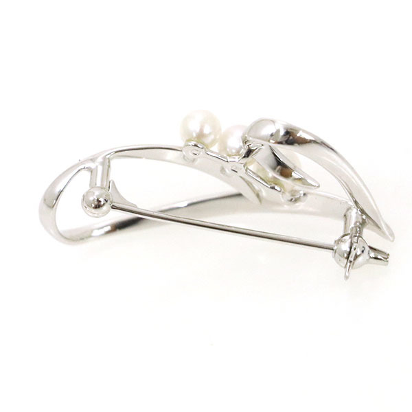 ミキモト MIKIMOTO パールブローチ PB-1162S アコヤ真珠 シルバー